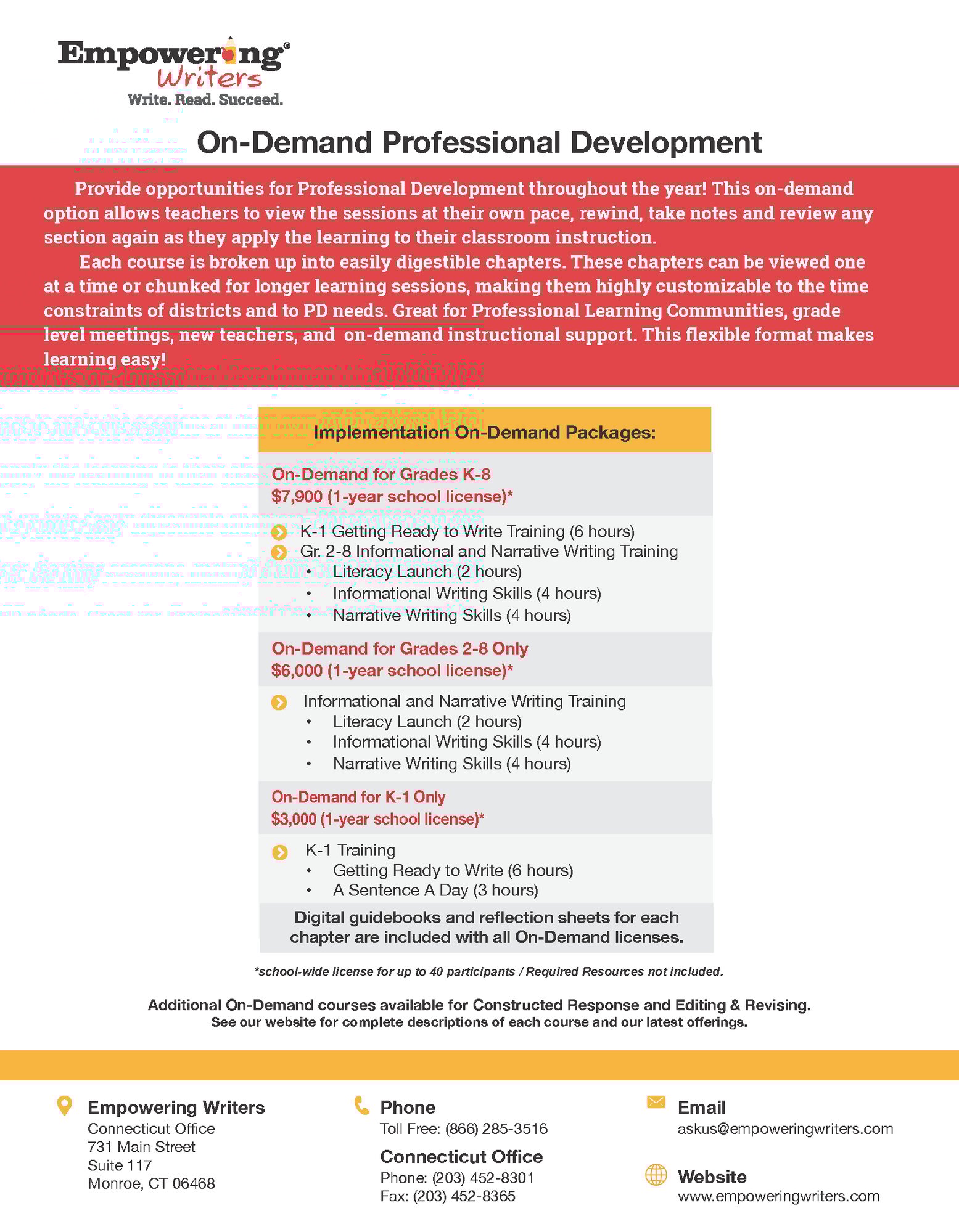 PD & Coaching Price List (2-page) 2